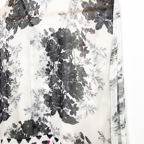 LEIFNOTES by Anthropologie Queen of spades sheer mixed media button down blouse - Picture 4 of 11